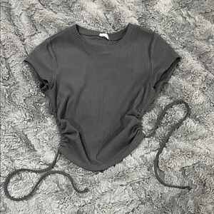 Garage Gray Ruched Women Top